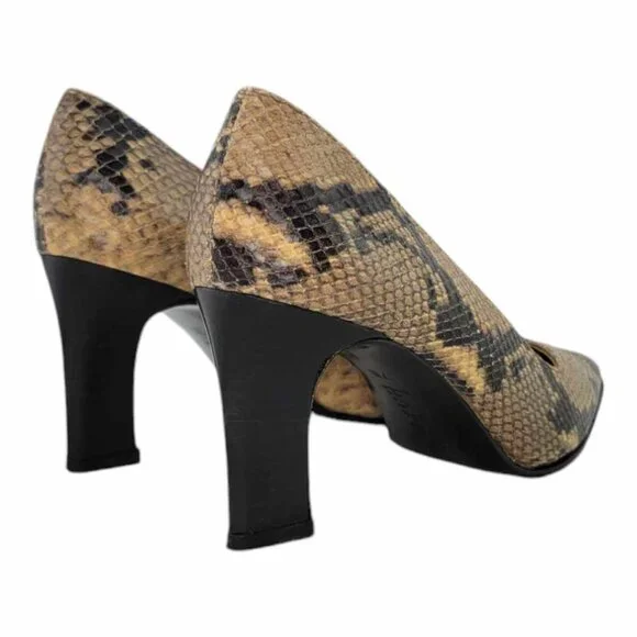 Lauren Ralph Lauren Snake Embossed Leather Pumps Women's Sz 7b - Picture 6 of 11